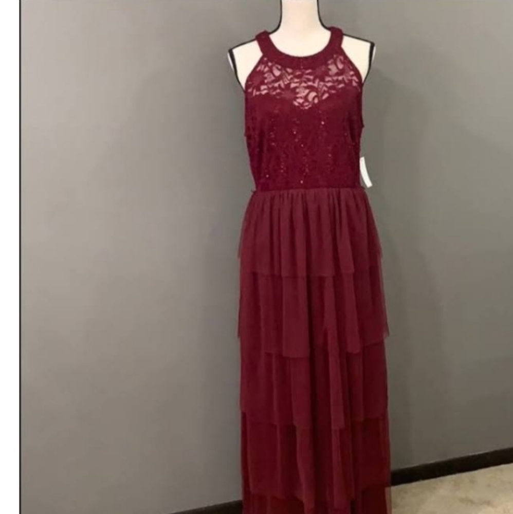 Candlelite burgundy tulle dress